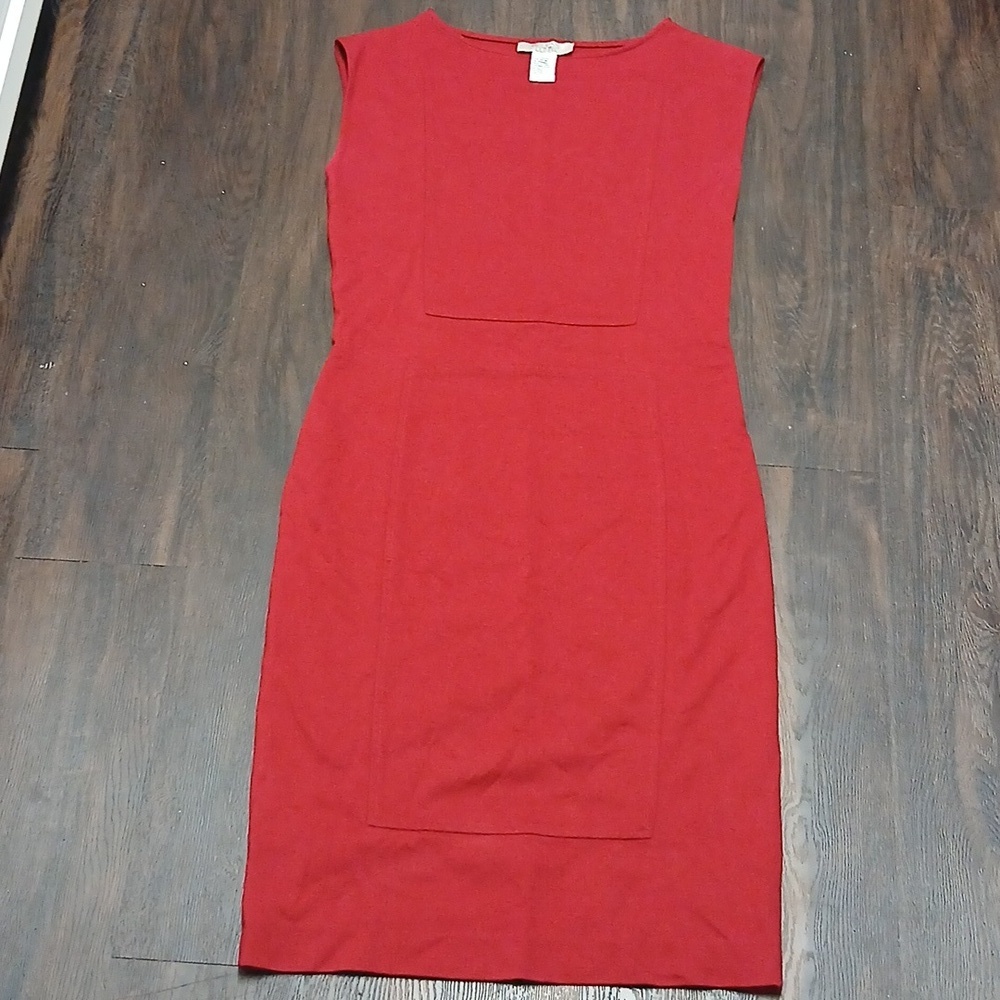 Red Sheath Mini Dress with‎ Bateau Neckline for Cocktail